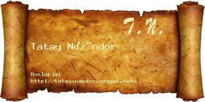 Tatay Nándor névjegykártya