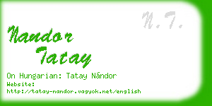 nandor tatay business card